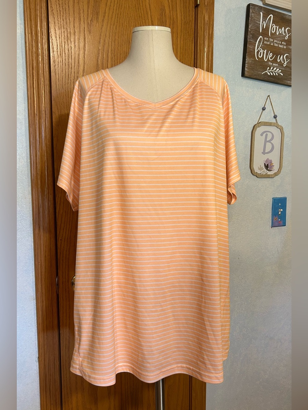 Tek Gear Peach Striped Tee Size 3X